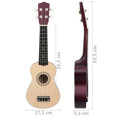  Ukulele sopranowe z pokrowcem, dla dzieci, jasne drewno, 21" Lumarko!