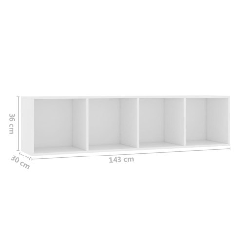 Regał na książki/szafka TV, biały, 143x30x36 cm Lumarko!