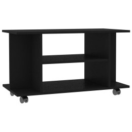  Szafka pod TV z kółkami, czarna, 80x40x40 cm, płyta wiórowa Lumarko!