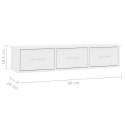  Półka ścienna z szufladami, wysoki połysk, biała, 88x26x18,5 cm Lumarko!