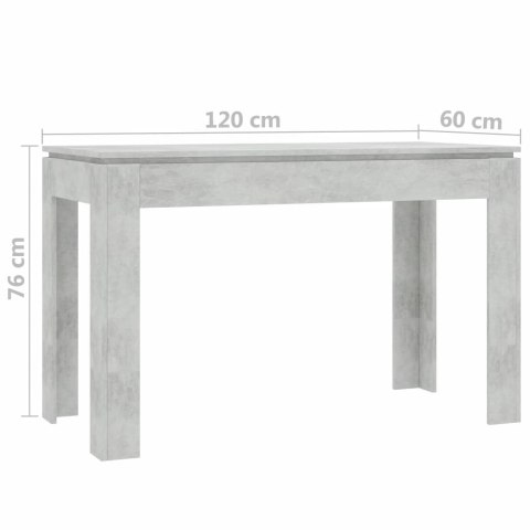  Stół jadalniany, betonowy szary, 120x60x76 cm, płyta wiórowa Lumarko!