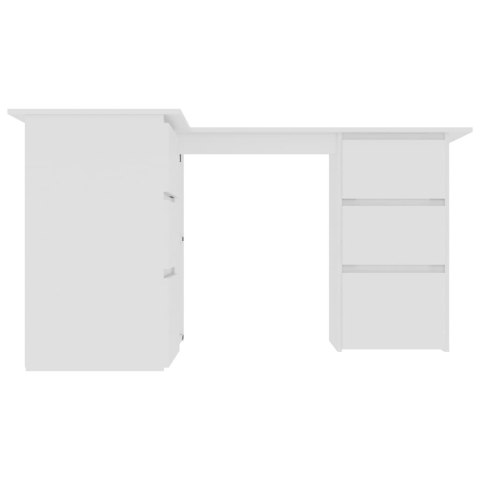  Biurko narożne, białe, 145x100x76 cm, płyta wiórowa Lumarko!