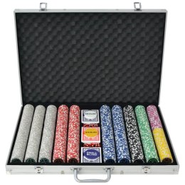  Zestaw do gry w pokera 1000 żetonów laserowych, aluminium Lumarko!