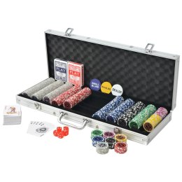  Zestaw do gry w pokera 500 żetonów laserowych, aluminium Lumarko!