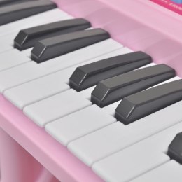  Zabawkowy keyboard ze stolikiem i mikrofonem, różowy Lumarko!