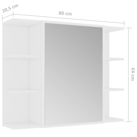  Szafka łazienkowa z lustrem, biała, 80 x 20,5 x 64 cm, płyta Lumarko!