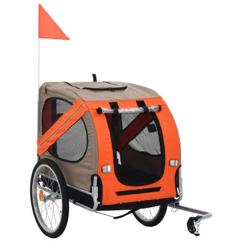  Przyczepka rowerowa dla psa, pomarańczowo-brązowa Lumarko!
