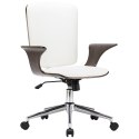  Obrotowe krzesło biurowe, białe, sztuczna skóra i gięte drewno Lumarko!
