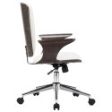  Obrotowe krzesło biurowe, białe, sztuczna skóra i gięte drewno Lumarko!