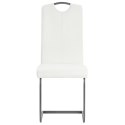 Krzesła stołowe, wspornikowe, 2 szt., białe, sztuczna skóra Lumarko!