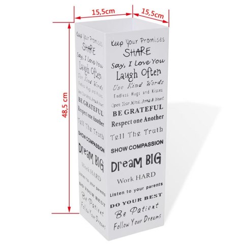  Kwadratowy, metalowy, biały stojak na parasole, kijki, laski 48,5 cm Lumarko!