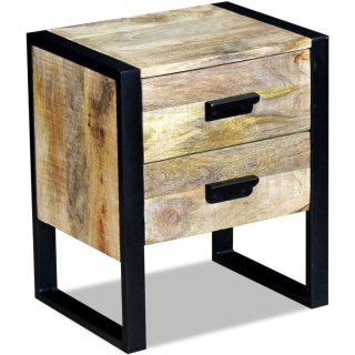  Stolik boczny z 2 szufladami, drewno mango, 43x33x51 cm Lumarko!