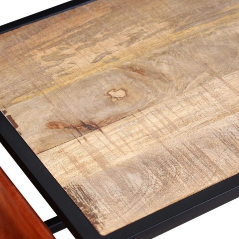  Stolik kawowy ze skórzanym uchwytem na czasopisma 110x50x45 cm Lumarko!