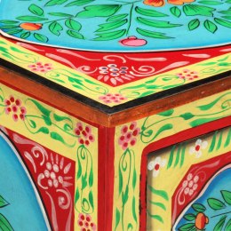  Ręcznie malowana szafka nocna, 40x30x50 cm, lite drewno mango Lumarko!