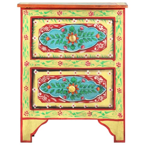  Ręcznie malowana szafka nocna, 40x30x50 cm, lite drewno mango Lumarko!