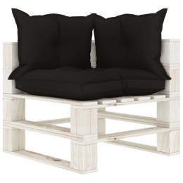  Ogrodowe siedzisko narożne z palet, czarne poduszki, drewniane Lumarko!