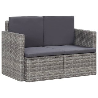  2-osobowa sofa ogrodowa z poduszkami, polirattan, szara Lumarko!
