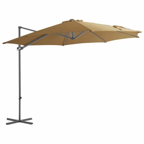  Parasol wiszący ze stalowym słupkiem, 300 cm, kolor taupe Lumarko!