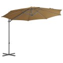  Parasol wiszący ze stalowym słupkiem, 300 cm, kolor taupe Lumarko!