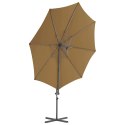  Parasol wiszący ze stalowym słupkiem, 300 cm, kolor taupe Lumarko!