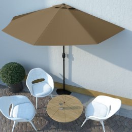  Półparasol balkonowy na słupku z aluminium, 300x150 cm, taupe Lumarko!