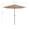  Półparasol balkonowy na słupku z aluminium, 300x150 cm, taupe Lumarko!