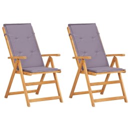  Rozkładane krzesła ogrodowe, 2 szt., brąz, lite drewno akacjowe Lumarko!