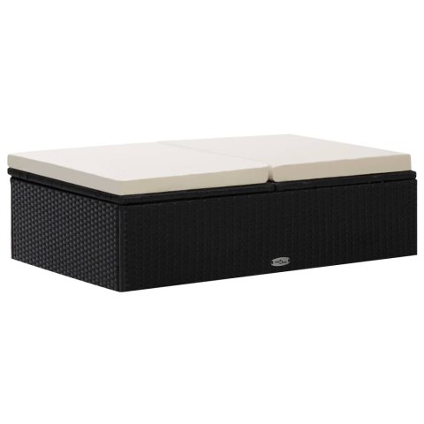  2-cz. zestaw wypoczynkowy do ogrodu, poduszki, rattan PE czarny Lumarko!