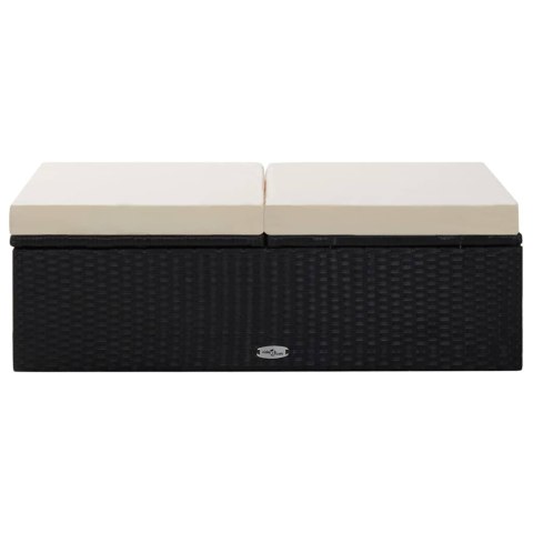  2-cz. zestaw wypoczynkowy do ogrodu, poduszki, rattan PE czarny Lumarko!