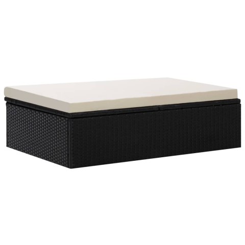  2-cz. zestaw wypoczynkowy do ogrodu, poduszki, rattan PE czarny Lumarko!