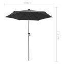  Parasol, antracytowy, 200x211 cm, aluminium Lumarko!