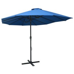  Parasol ogrodowy na słupku aluminiowym, 460 x 270 cm, niebieski Lumarko!