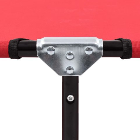  Składany leżak, czerwony, stal Lumarko!