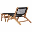  Krzesło z podnóżkiem, lite drewno tekowe i sznurek Lumarko!