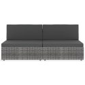  Sofa modułowa 2-osobowa, rattan PE, szara Lumarko!