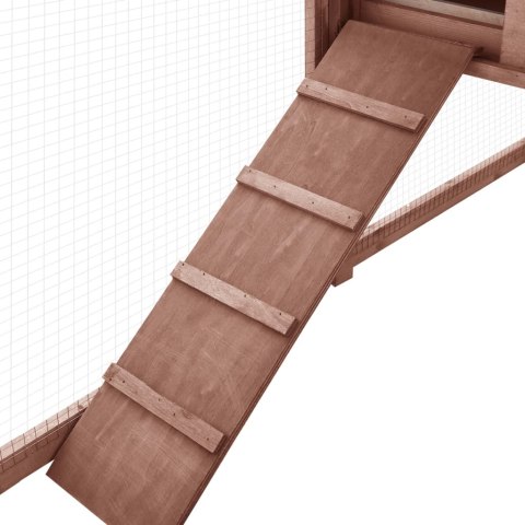  Klatka dla królika z wybiegiem, biel i mokka, drewno jodłowe Lumarko!