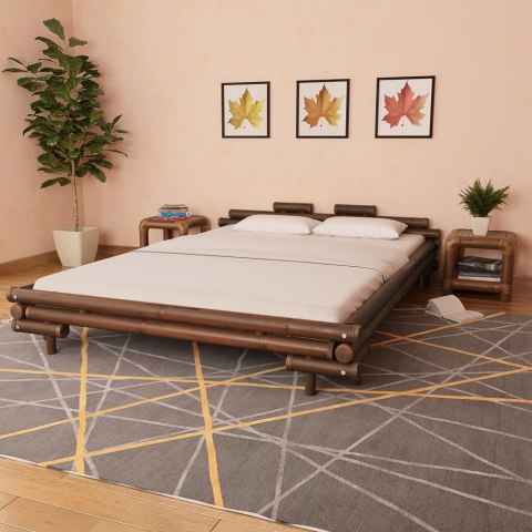  Rama łóżka, ciemnobrązowa, bambusowa, 160 x 200 cm Lumarko!
