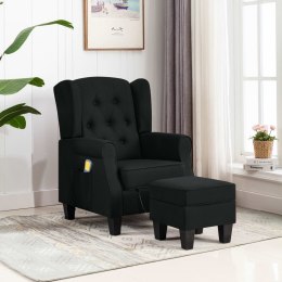  Fotel masujący z podnóżkiem, czarny, obity tkaniną Lumarko!