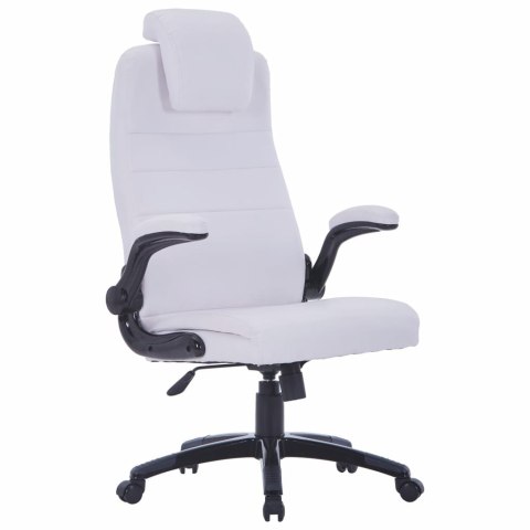  Krzesło obrotowe z białej sztucznej skóry, regulowane Lumarko!
