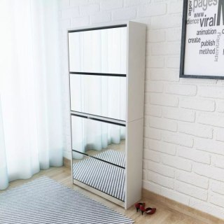  Szafka na buty 4-poziomowa, lustrzana, kolor dębu, 63x17x134 cm Lumarko!