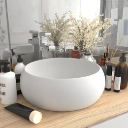 Lumarko Luksusowa, okrągła umywalka, matowa biel, 40x15 cm, ceramiczna