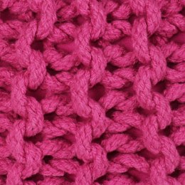  Puf z ręcznie dzierganym pokryciem z bawełny, 50x35 cm, różowy Lumarko!