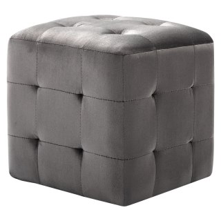  Pufy, 2 szt., szare, 30 x 30 x 30 cm, aksamit Lumarko!
