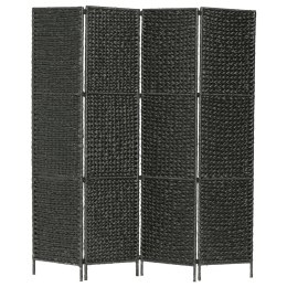  4-panelowy parawan pokojowy, czarny, 154x160 cm, hiacynt wodny