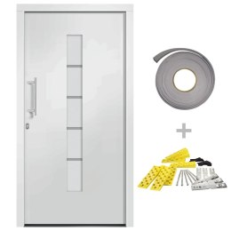  Drzwi zewnętrzne, aluminium i PVC, białe, 100x200 cm Lumarko!
