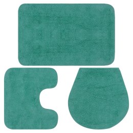 Lumarko 3-częściowy zestaw mat łazienkowych, tkanina, turkus