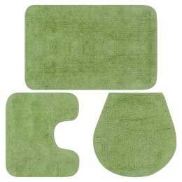 Lumarko 3-częściowy zestaw mat łazienkowych, tkanina, zielony
