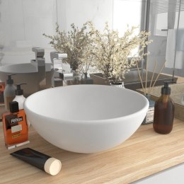 Lumarko Okrągła umywalka łazienkowa, matowa biel, 32,5x14 cm, ceramika