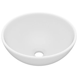  Okrągła umywalka łazienkowa, matowa biel, 32,5x14 cm, ceramika Lumarko!