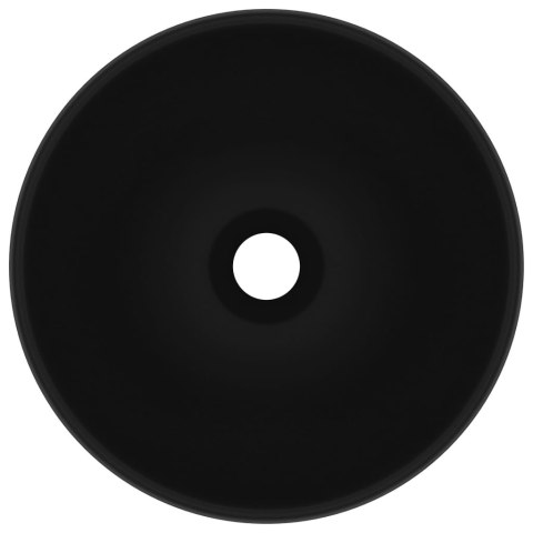  Okrągła umywalka łazienkowa, matowa czerń, 32,5x14 cm, ceramika Lumarko!